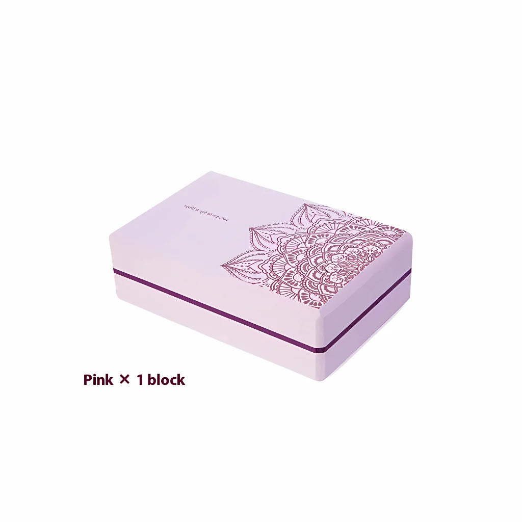 PREMIUM EVA FOAM YOGA BLOCK FOR SUPPORT & FLEXIBILITY - Pink - yoga block