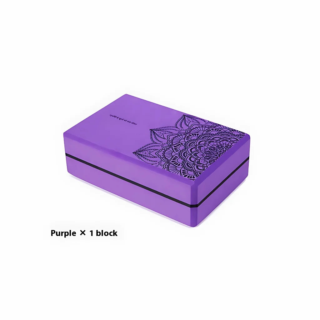 PREMIUM EVA FOAM YOGA BLOCK FOR SUPPORT & FLEXIBILITY - Purple - yoga block