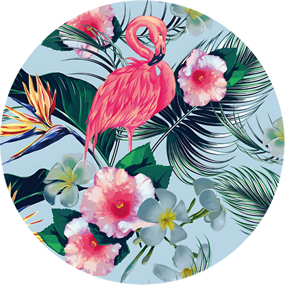 PREMIUM LARGE ROUND YOGA MAT WITH CUSTOM THICKNESS - Flamingo / 1400X1.5mm - Round Yoga Mats
