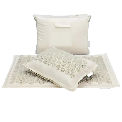 PREMIUM YOGA ACUPRESSURE MAT WITH PILLOW SET - Beige