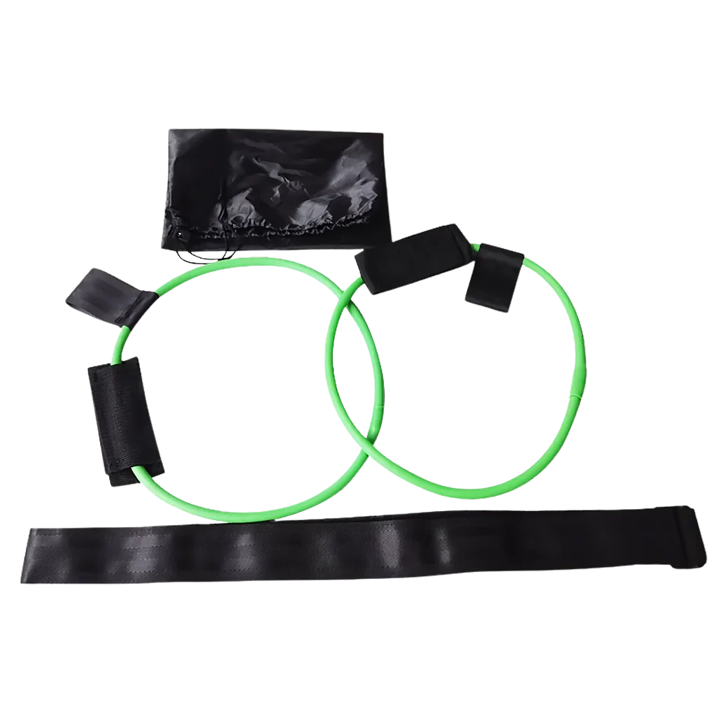 PREMIUM YOGA STRETCH STRAP WITH FOOT PEDAL RESISTANCE - Green 30 pounds - Yoga Stretch Strap