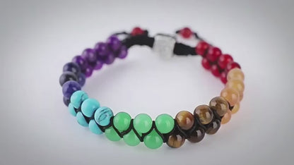 DOUBLE LAYERED 7 CHAKRA BEAD BRACELET FOR SPIRITUAL BALANCE