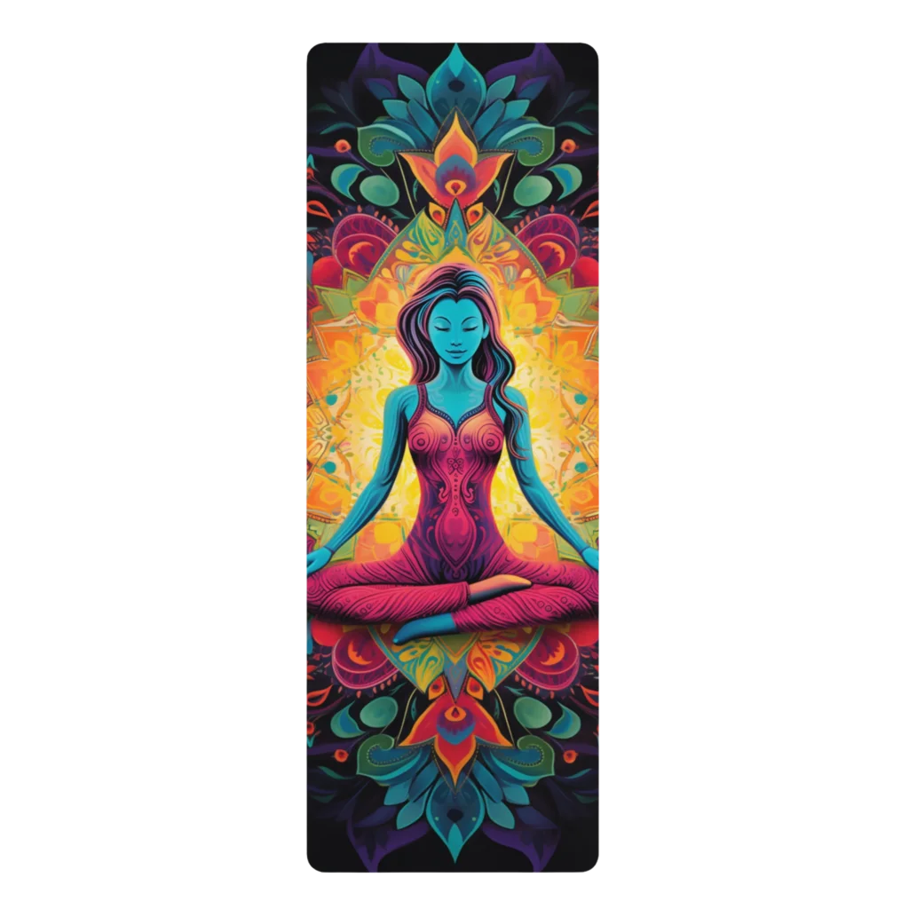 PSYCHEDELIC PRINTED YOGA MAT FOR MYSTICAL PRACTICES - 24” x 68” - Rubber Yoga Mat