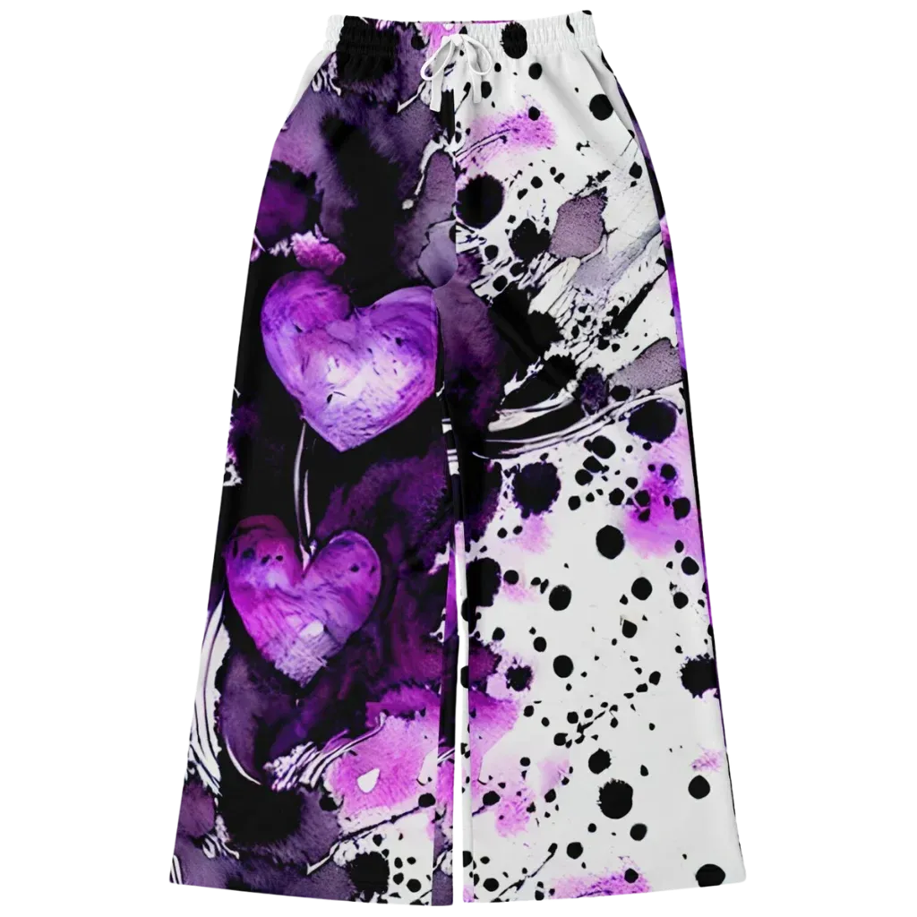 Purple Heart Flare Jogger Pants With Spiritual Energy