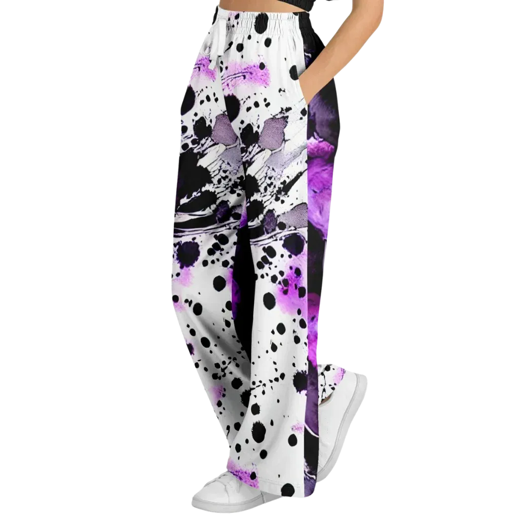 Purple Heart Flare Jogger Pants With Spiritual Energy