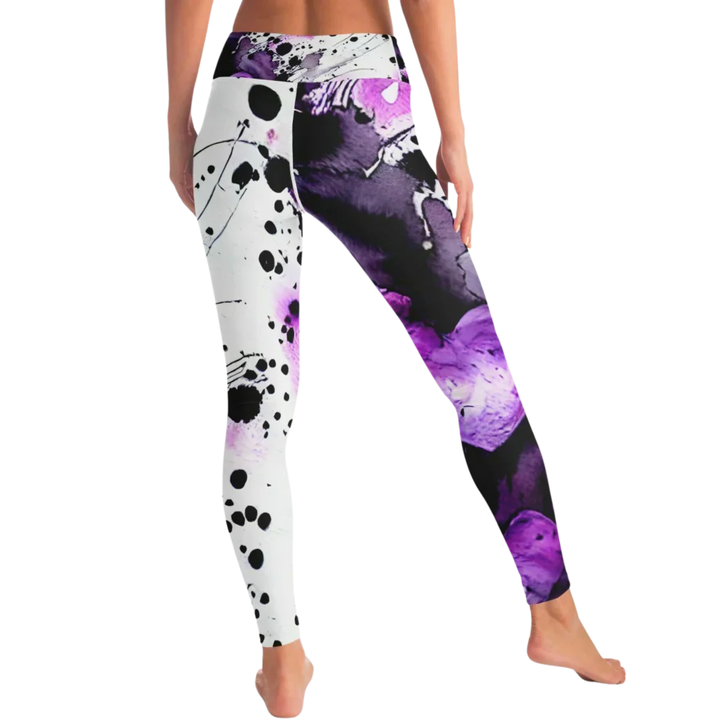 PURPLE HEART MATCHING YOGA SET FOR SPIRITUAL PRACTICE - yoga-leggings-sports-bra-set