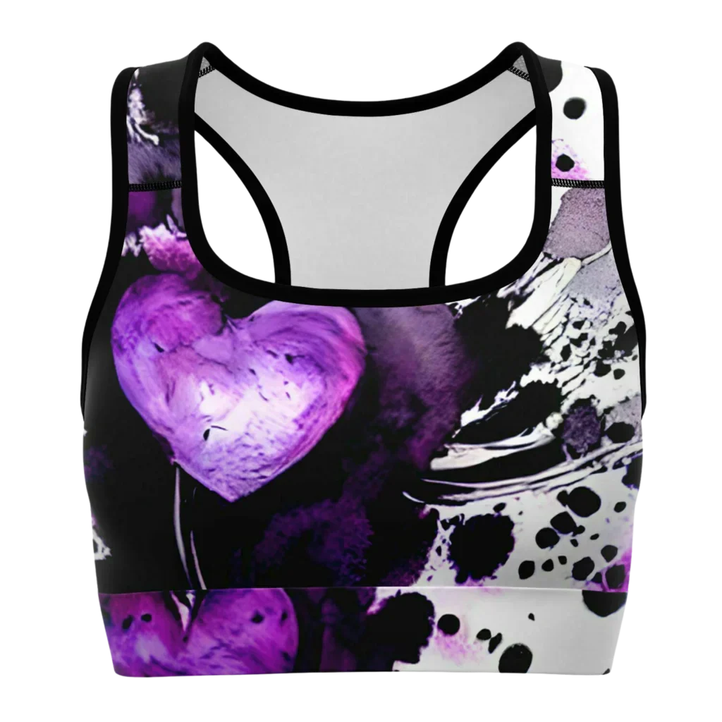 PURPLE HEART MATCHING YOGA SET FOR SPIRITUAL PRACTICE - yoga-leggings-sports-bra-set