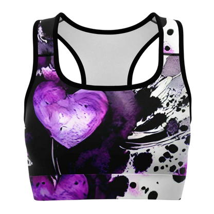 PURPLE HEART MATCHING YOGA SET FOR SPIRITUAL PRACTICE - yoga-leggings-sports-bra-set