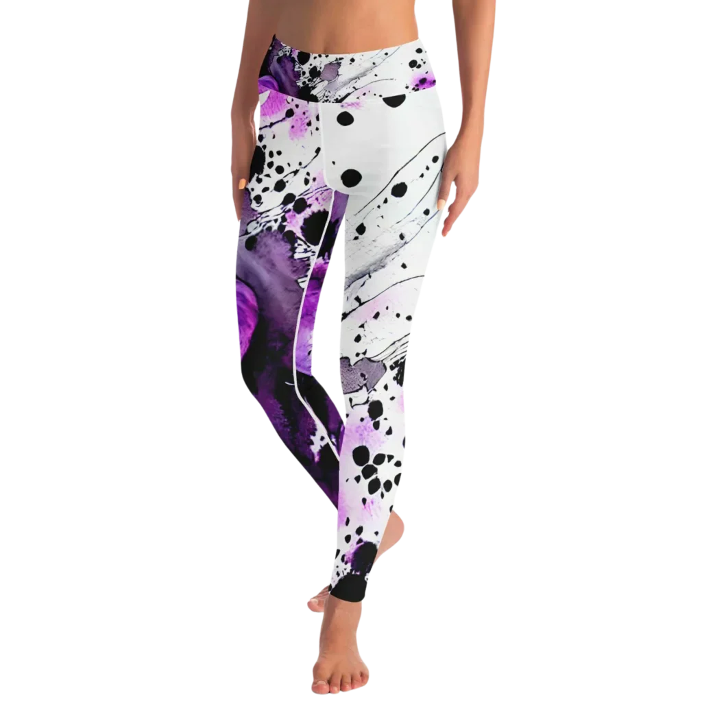 PURPLE HEART MATCHING YOGA SET FOR SPIRITUAL PRACTICE - yoga-leggings-sports-bra-set