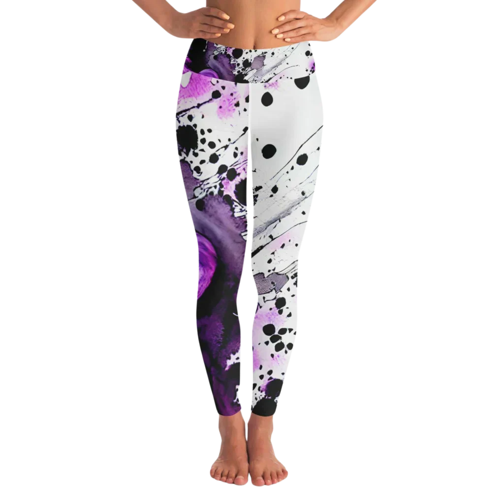 PURPLE HEART MATCHING YOGA SET FOR SPIRITUAL PRACTICE - yoga-leggings-sports-bra-set