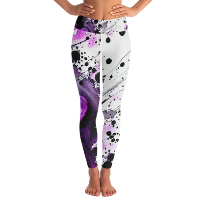 PURPLE HEART MATCHING YOGA SET FOR SPIRITUAL PRACTICE - yoga-leggings-sports-bra-set