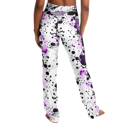 Purple Heart Yoga Flare Leggings – Mystical Wide Leg Style - Flare Leggings - AOP