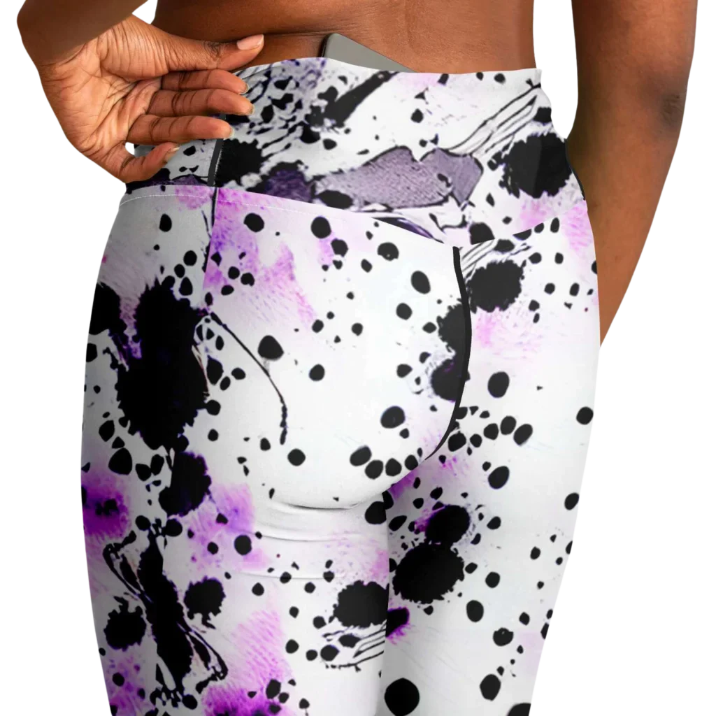 Purple Heart Yoga Flare Leggings – Mystical Wide Leg Style - Flare Leggings - AOP