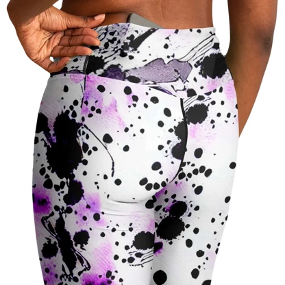 Purple Heart Yoga Flare Leggings – Mystical Wide Leg Style - Flare Leggings - AOP