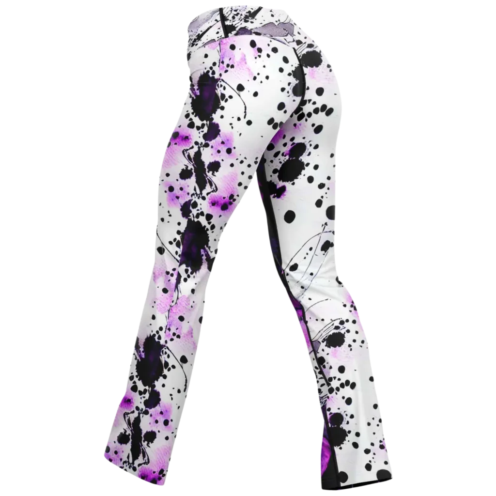 PURPLE HEART YOGA FLARE LEGGINGS – MYSTICAL WIDE LEG