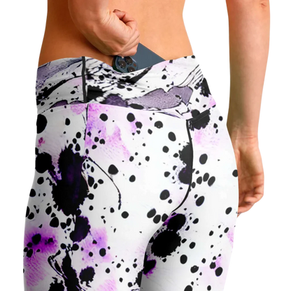 PURPLE HEART YOGA FLARE LEGGINGS – MYSTICAL WIDE LEG