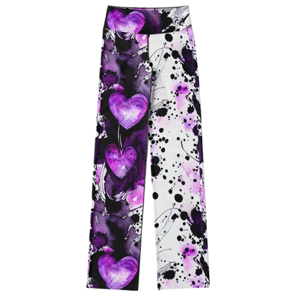 PURPLE HEART YOGA FLARE LEGGINGS – MYSTICAL WIDE LEG