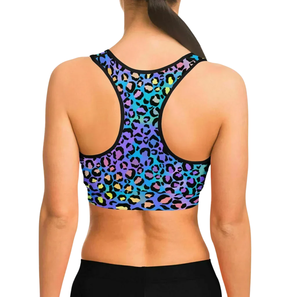 Razerback Bra With Neon Leopard Spiritual Print