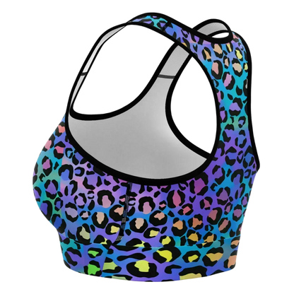 Razerback Bra With Neon Leopard Spiritual Print