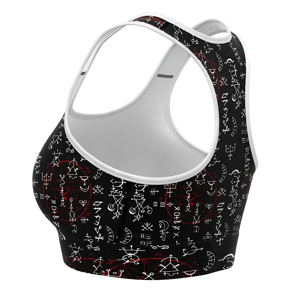 EMBRACE ANCIENT POWER WITH RED MAGIC SEAL YOGA BRA!