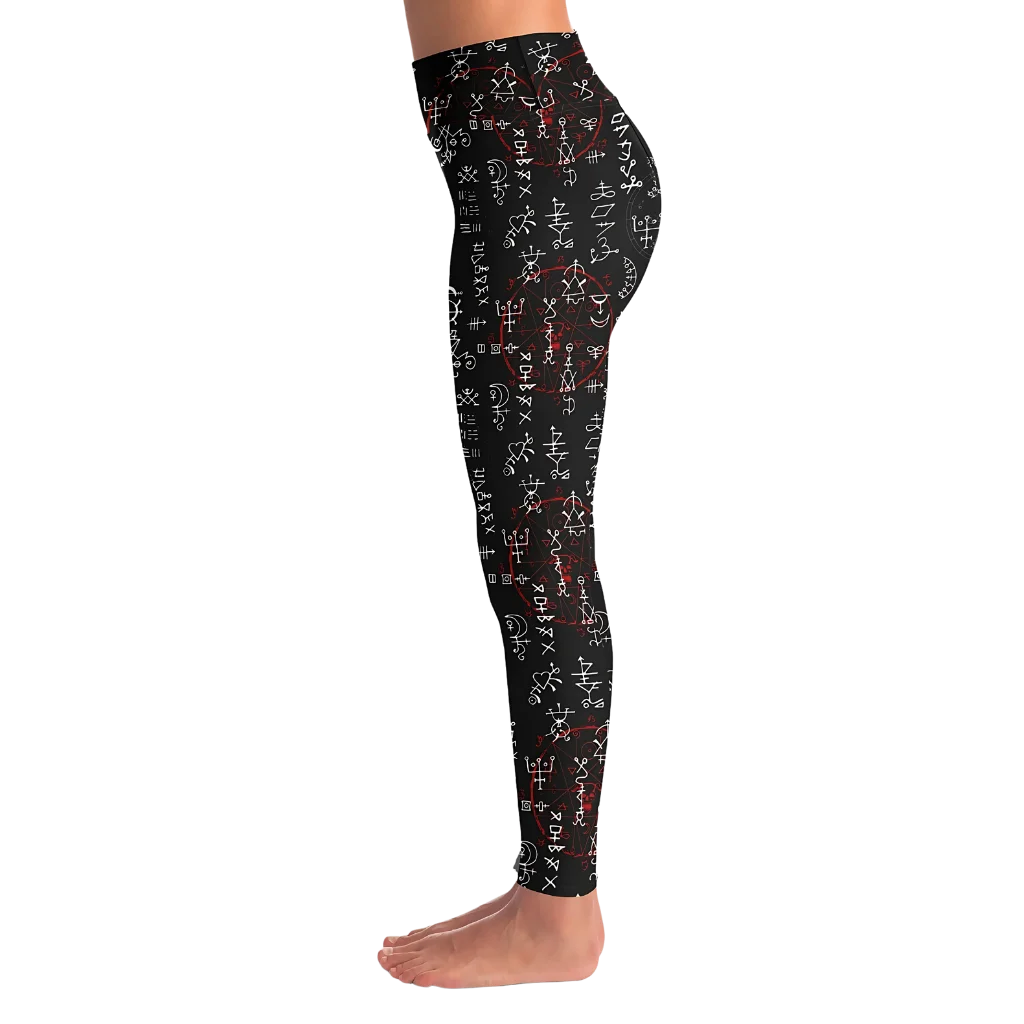 RED MAGIC SEAL YOGA LEGGINGS WITH POCKET - Yoga Leggings