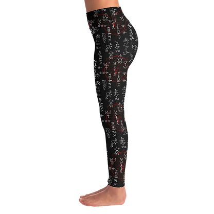 RED MAGIC SEAL YOGA LEGGINGS WITH POCKET - Yoga Leggings