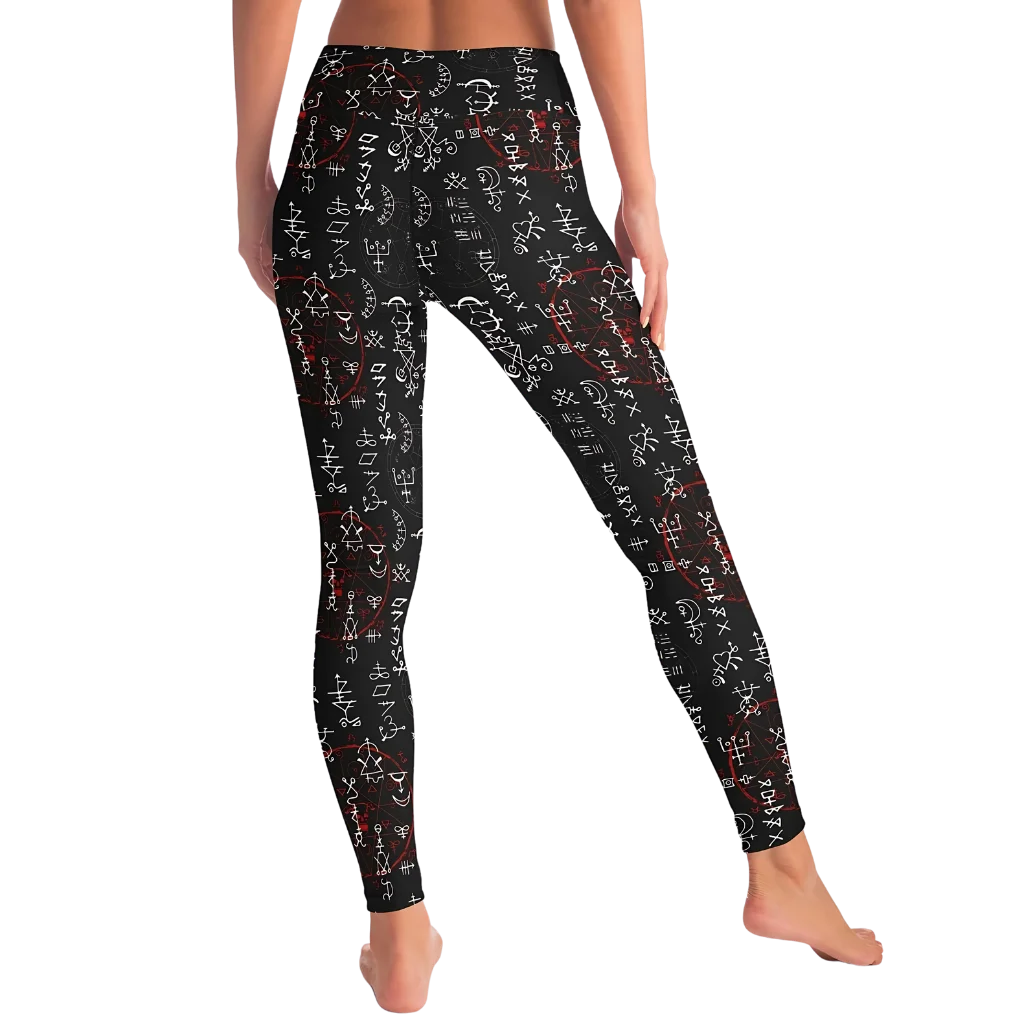 RED MAGIC SEAL YOGA LEGGINGS WITH POCKET - Yoga Leggings