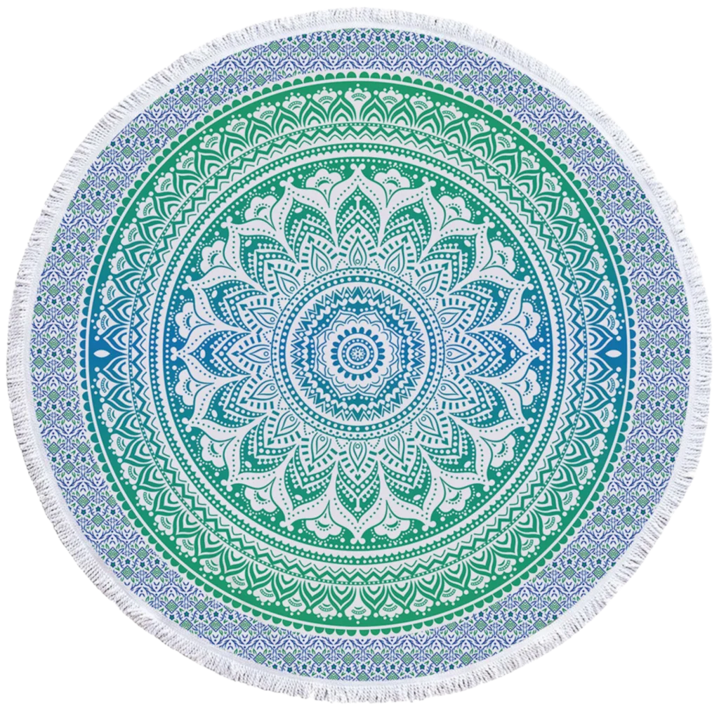 ROUND 3D MYSTICAL BEACH YOGA MAT – SACRED DESIGN PRINT