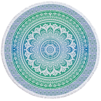 ROUND 3D MYSTICAL BEACH YOGA MAT – SACRED DESIGN PRINT