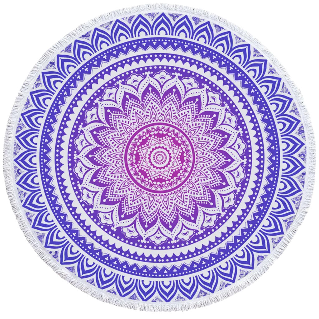 ROUND 3D MYSTICAL BEACH YOGA MAT – SACRED DESIGN PRINT