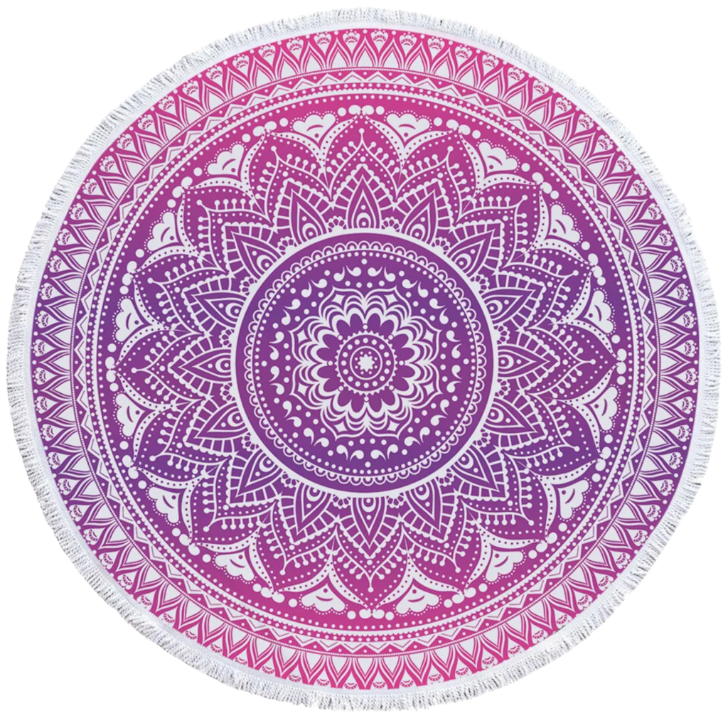 ROUND 3D MYSTICAL BEACH YOGA MAT – SACRED DESIGN PRINT