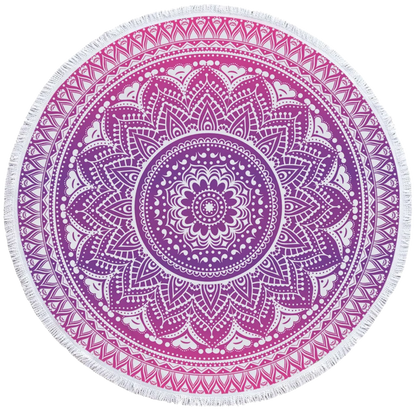 ROUND 3D MYSTICAL BEACH YOGA MAT – SACRED DESIGN PRINT