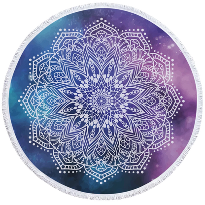 ROUND 3D MYSTICAL BEACH YOGA MAT – SACRED DESIGN PRINT