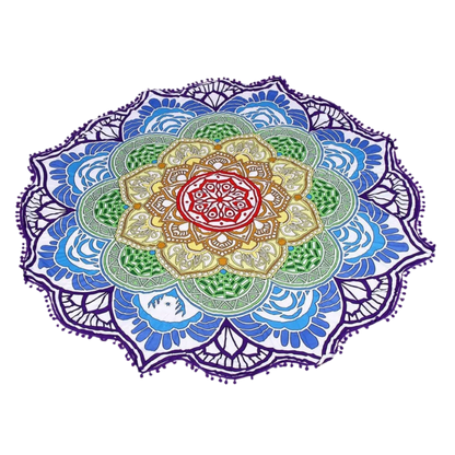 ROUND 3D MYSTICAL BEACH YOGA MAT – SACRED DESIGN PRINT