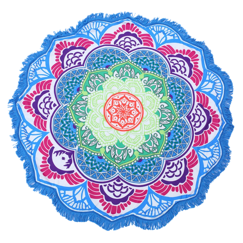 ROUND 3D MYSTICAL BEACH YOGA MAT – SACRED DESIGN PRINT