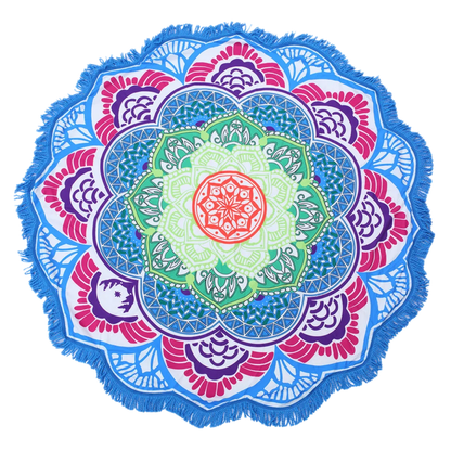 ROUND 3D MYSTICAL BEACH YOGA MAT – SACRED DESIGN PRINT