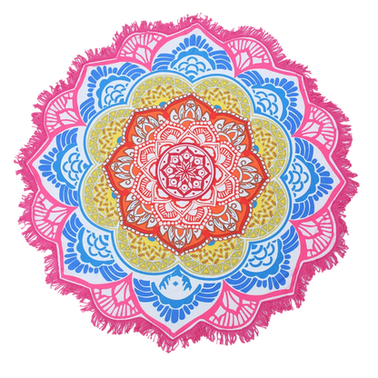 ROUND 3D MYSTICAL BEACH YOGA MAT – SACRED DESIGN PRINT