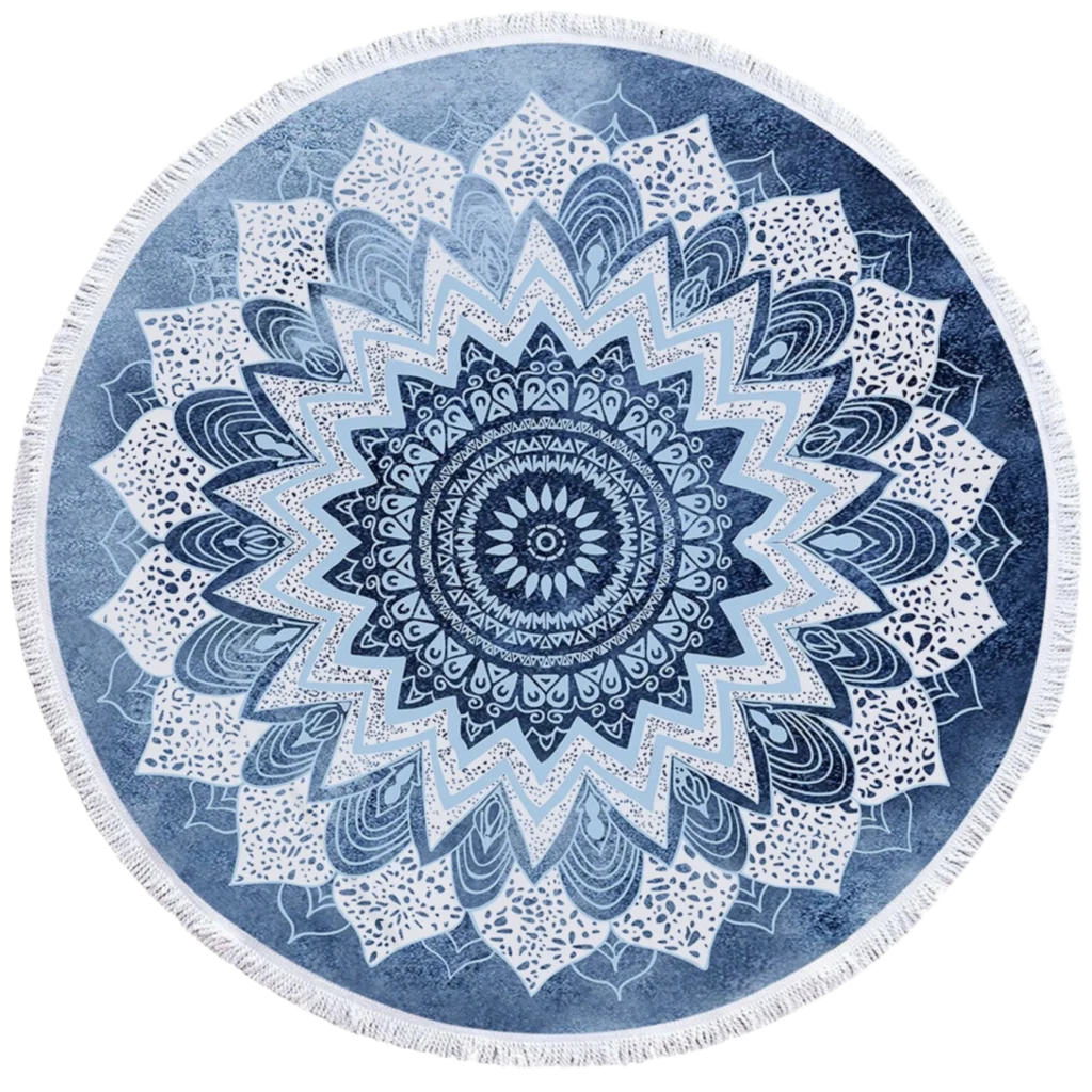 ROUND 3D MYSTICAL BEACH YOGA MAT – SACRED DESIGN PRINT