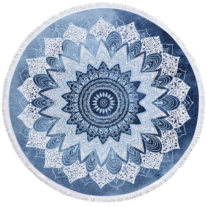 ROUND 3D MYSTICAL BEACH YOGA MAT – SACRED DESIGN PRINT