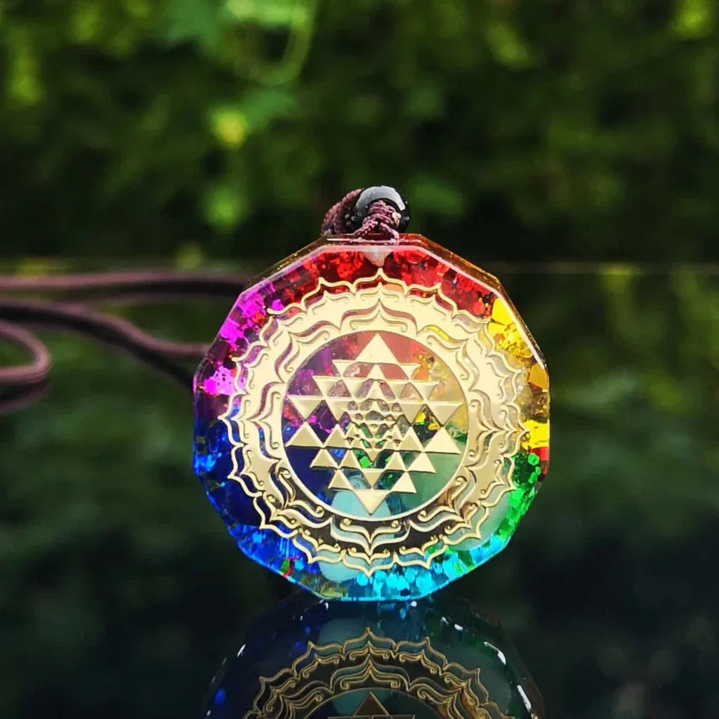 SACRED GEOMETRY CRYSTAL NECKLACE WITH PENDANT - Style B - Necklace