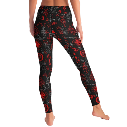 SACRED GEOMETRY SYMBOLS FEMALE YOGA PANTS WITH POCKET - Yoga Leggings - AOP