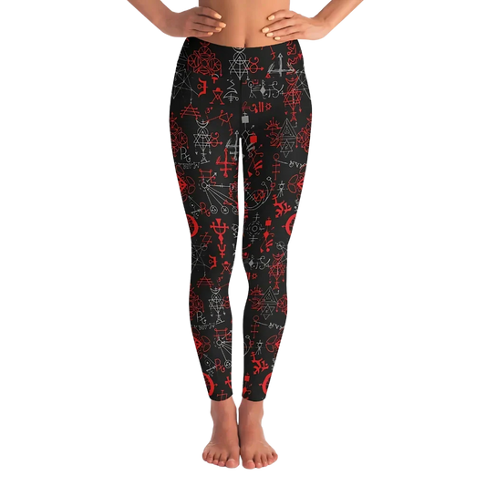 SACRED GEOMETRY SYMBOLS FEMALE YOGA PANTS WITH POCKET - XS - Yoga Leggings - AOP