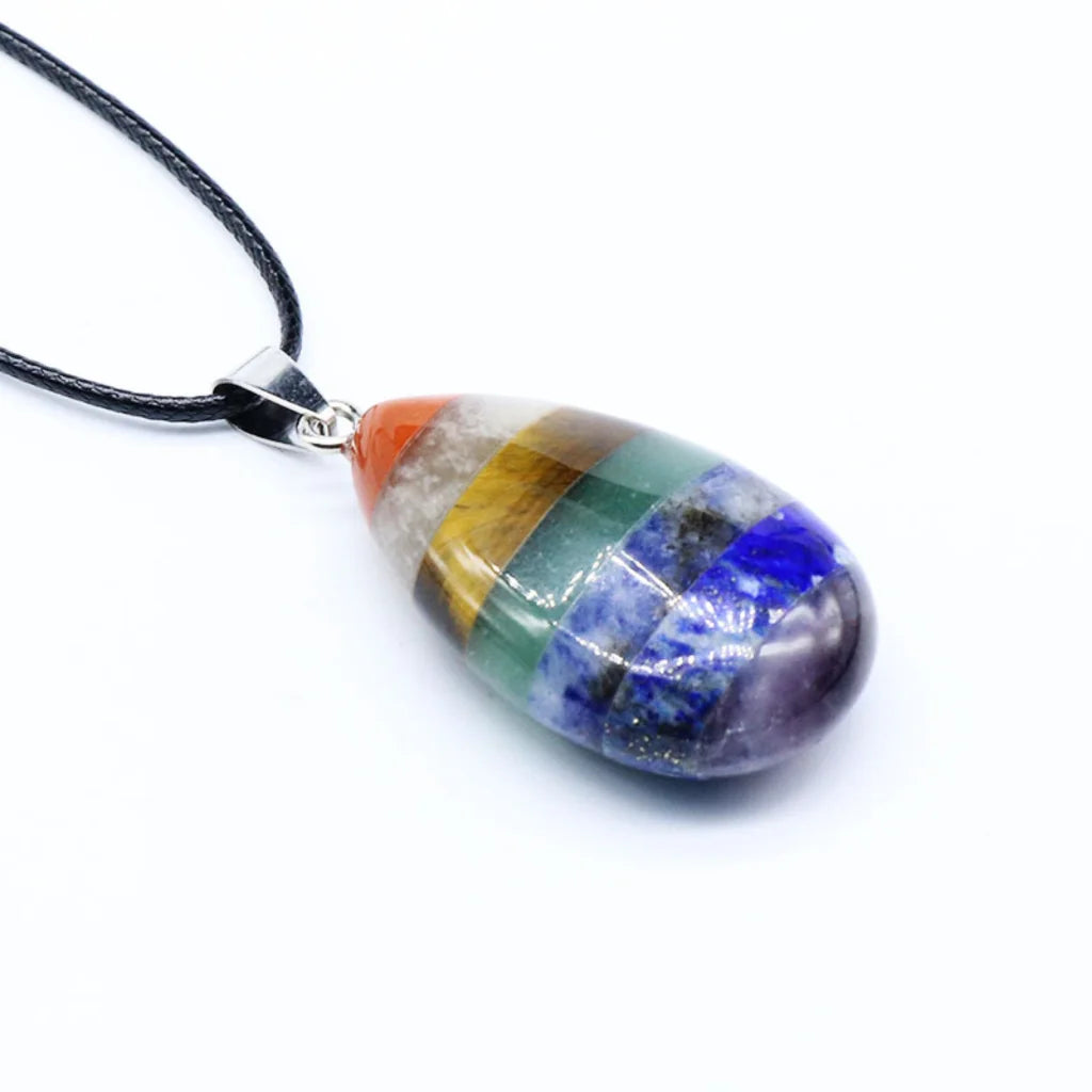 SEVEN CHAKRA HEALING NECKLACE WITH PENDANT FOR SPIRITUALITY - 7 Chakra Color - Necklace