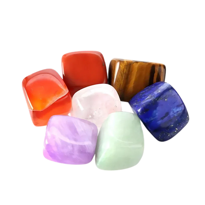 SEVEN CHAKRA NATURAL CRYSTAL STONES FOR HEALING - Set of 7 stones - Healing Stones