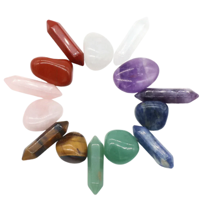 SEVEN CHAKRA NATURAL CRYSTAL STONES HEALING SET - Healing Stones