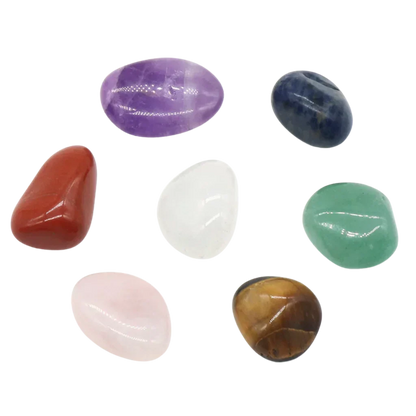 SEVEN CHAKRA NATURAL CRYSTAL STONES HEALING SET - Irregular 7pcs Bag - Healing Stones