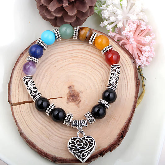 SEVEN CHAKRA YOGA ENERGY BOHO BRACELET – HEALING CRYSTAL