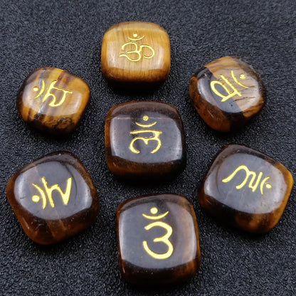 SEVEN CHAKRAS CHAKRA SYMBOL MYSTIC STONE YOGA SET - Healing