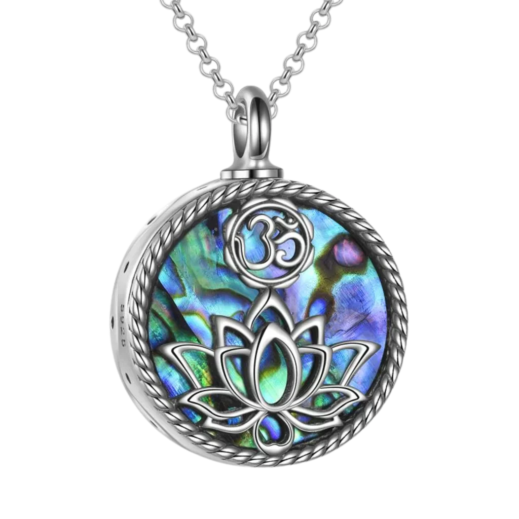 SILVER LOTUS YOGA NECKLACE WITH PENDANT FOR PEACE - Silver - Necklace