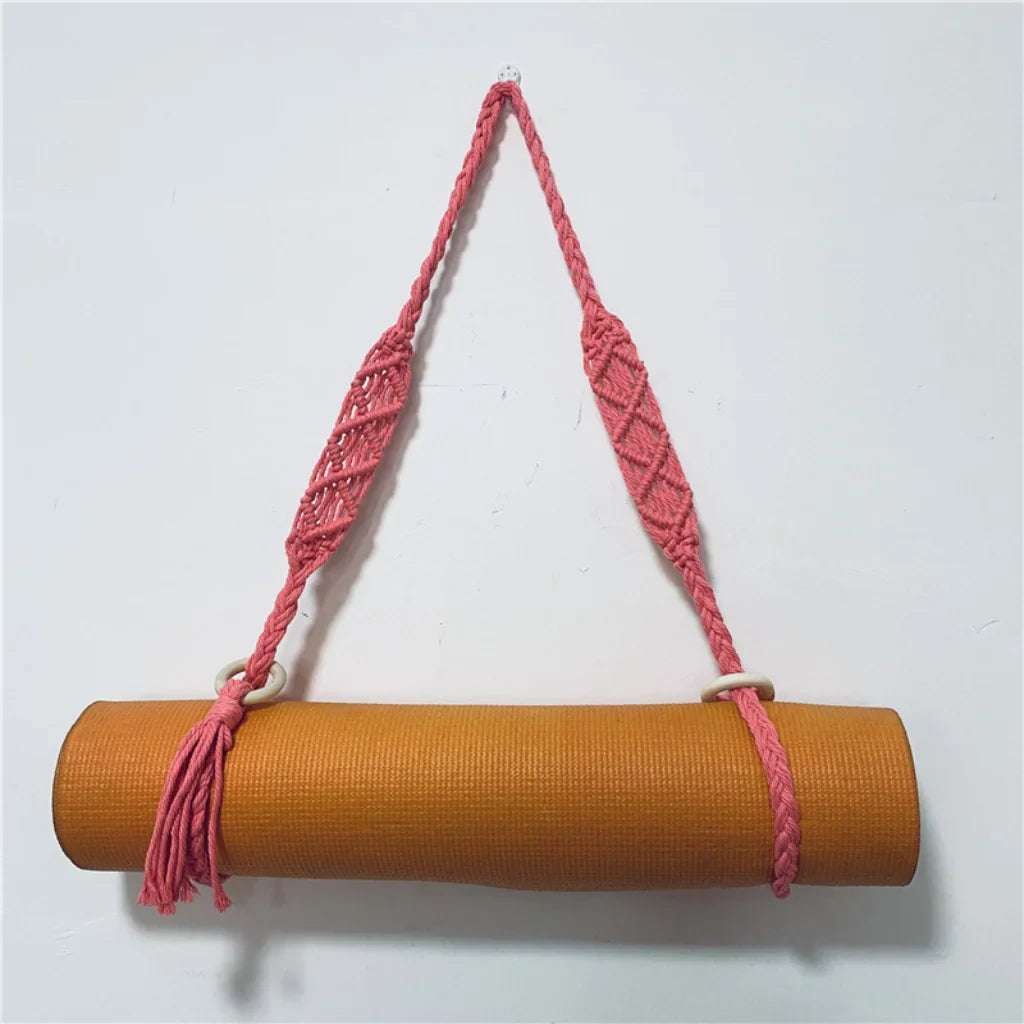 SIMPLE PORTABLE YOGA MAT STRAP FOR EASY CARRYING - Pink - yoga mat strap